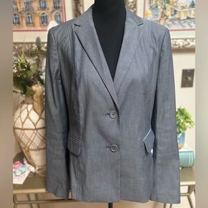Talbots Charcoal Gray Classic Tailored Blazer Workwear Professional Size 12
